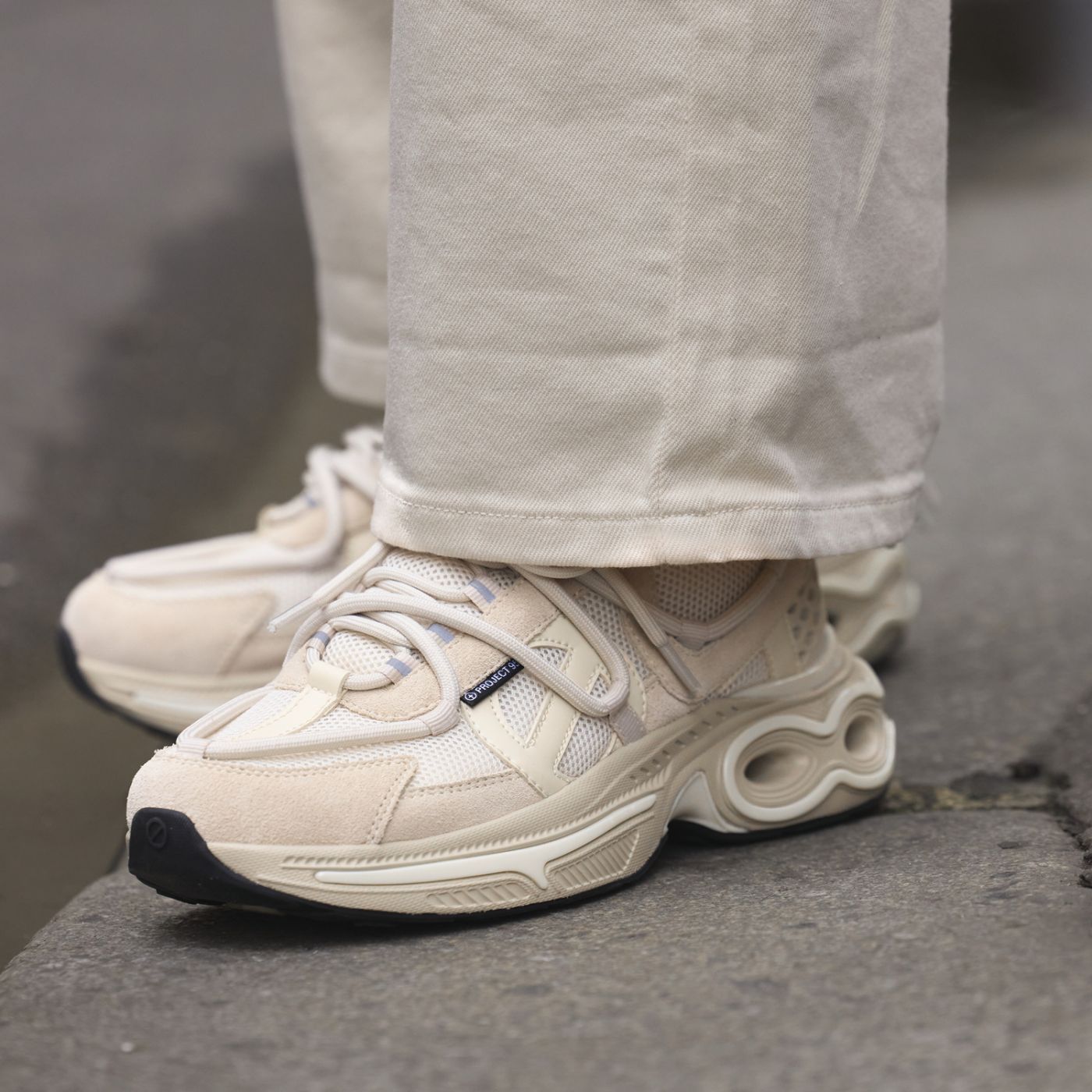 WILLO RUNNER W - MESH/SUEDE - BEIGE/BLANC CASSE